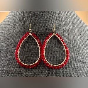 OVAL BEADED DANGLE EARRINGS